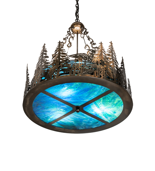  RUSTIC LODGE RUSTIC OR MOUNTIAN GREAT ROOM ART GLASS ANIMALS