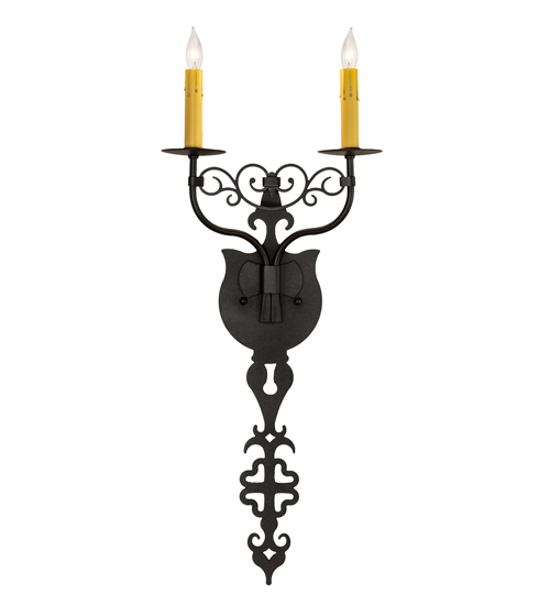  VICTORIAN GOTHIC SCROLL FEATURES CRAFTED OF STEEL FAUX CANDLE SLEVES CANDLE BULB ON TOP