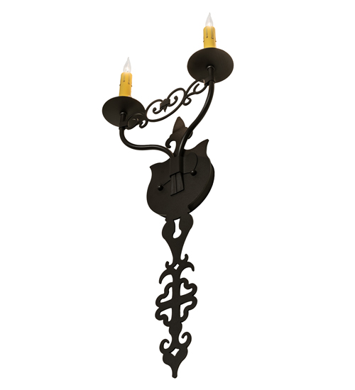  VICTORIAN GOTHIC SCROLL FEATURES CRAFTED OF STEEL FAUX CANDLE SLEVES CANDLE BULB ON TOP