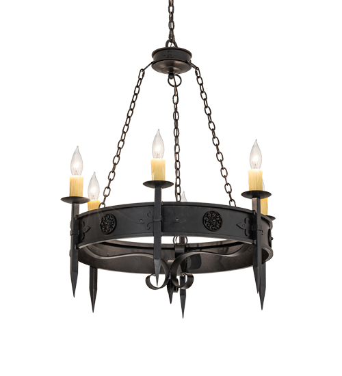  GOTHIC SCROLL FEATURES CRAFTED OF STEEL FAUX CANDLE SLEVES CANDLE BULB ON TOP