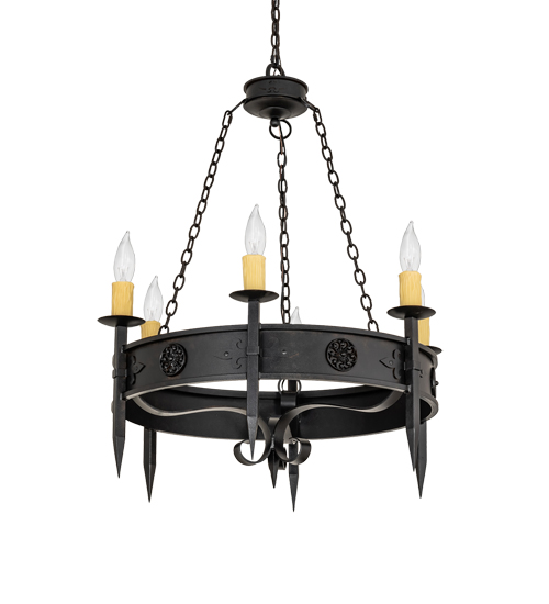  GOTHIC SCROLL FEATURES CRAFTED OF STEEL FAUX CANDLE SLEVES CANDLE BULB ON TOP