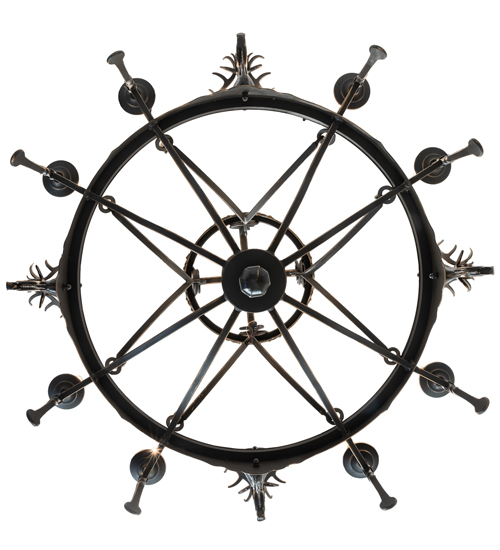  LODGE RUSTIC OR MOUNTIAN GREAT ROOM GOTHIC ANIMALS SCROLL FEATURES CRAFTED OF STEEL FORGED AND CAST IRON FAUX CANDLE SLEVES CANDLE BULB ON TOP