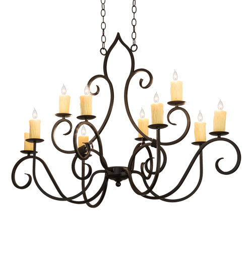  VICTORIAN GOTHIC SCROLL FEATURES CRAFTED OF STEEL FAUX CANDLE SLEVES CANDLE BULB ON TOP