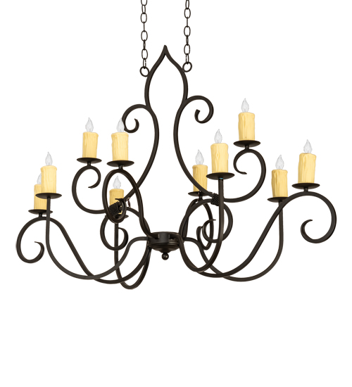  VICTORIAN GOTHIC SCROLL FEATURES CRAFTED OF STEEL FAUX CANDLE SLEVES CANDLE BULB ON TOP