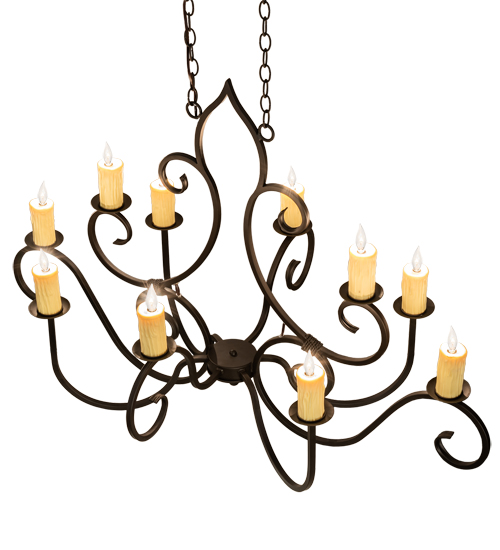  VICTORIAN GOTHIC SCROLL FEATURES CRAFTED OF STEEL FAUX CANDLE SLEVES CANDLE BULB ON TOP