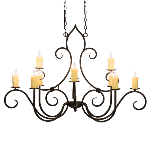  VICTORIAN GOTHIC SCROLL FEATURES CRAFTED OF STEEL FAUX CANDLE SLEVES CANDLE BULB ON TOP