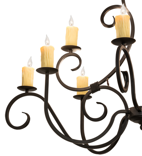  VICTORIAN GOTHIC SCROLL FEATURES CRAFTED OF STEEL FAUX CANDLE SLEVES CANDLE BULB ON TOP