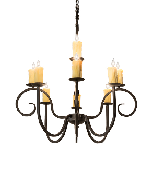  VICTORIAN GOTHIC SCROLL FEATURES CRAFTED OF STEEL FAUX CANDLE SLEVES CANDLE BULB ON TOP