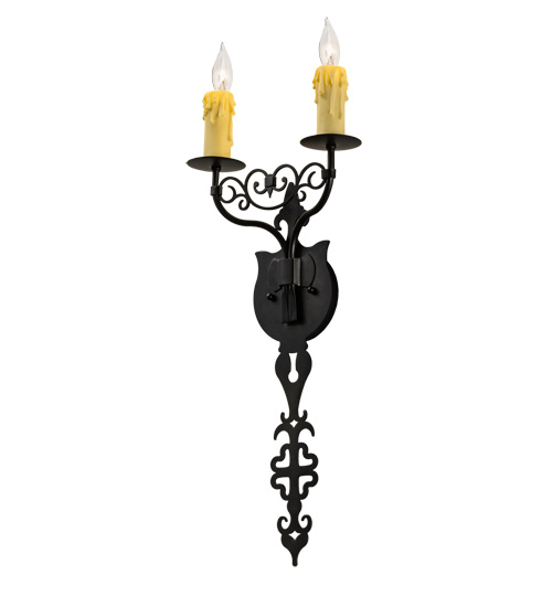  VICTORIAN GOTHIC SCROLL FEATURES CRAFTED OF STEEL FAUX CANDLE SLEVES CANDLE BULB ON TOP