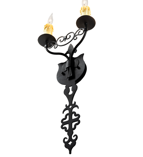  VICTORIAN GOTHIC SCROLL FEATURES CRAFTED OF STEEL FAUX CANDLE SLEVES CANDLE BULB ON TOP