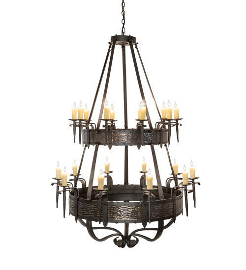  GOTHIC SCROLL FEATURES CRAFTED OF STEEL FORGED AND CAST IRON FAUX CANDLE SLEVES CANDLE BULB ON TOP