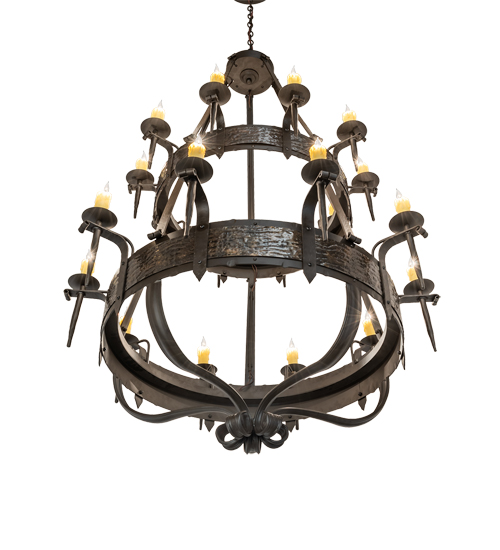  GOTHIC SCROLL FEATURES CRAFTED OF STEEL FORGED AND CAST IRON FAUX CANDLE SLEVES CANDLE BULB ON TOP