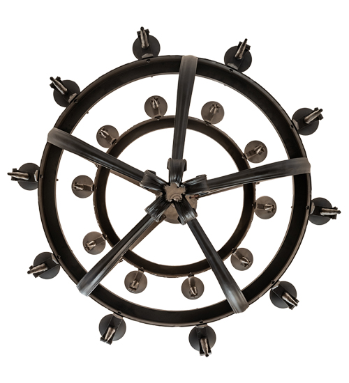  GOTHIC SCROLL FEATURES CRAFTED OF STEEL FORGED AND CAST IRON FAUX CANDLE SLEVES CANDLE BULB ON TOP