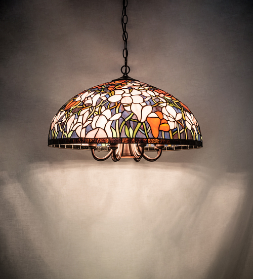  TIFFANY REPRODUCTION OF ORIGINAL FLORAL ART GLASS NOUVEAU DOWN LIGHTS SPOT LIGHT POINTING DOWN FOR FUNCTION