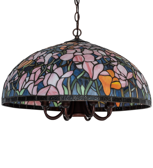  TIFFANY REPRODUCTION OF ORIGINAL FLORAL ART GLASS NOUVEAU DOWN LIGHTS SPOT LIGHT POINTING DOWN FOR FUNCTION