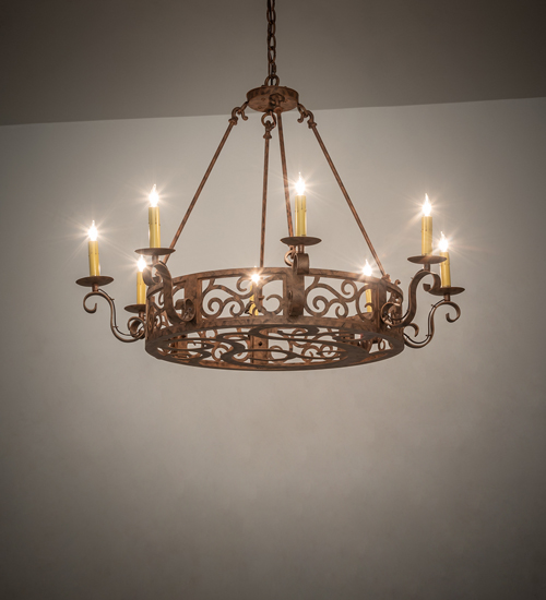  VICTORIAN SCROLL FEATURES CRAFTED OF STEEL FAUX CANDLE SLEVES CANDLE BULB ON TOP SCROLL ACCENTS-LASER CUT OR EMBEDDED