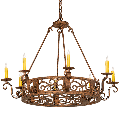  VICTORIAN SCROLL FEATURES CRAFTED OF STEEL FAUX CANDLE SLEVES CANDLE BULB ON TOP SCROLL ACCENTS-LASER CUT OR EMBEDDED