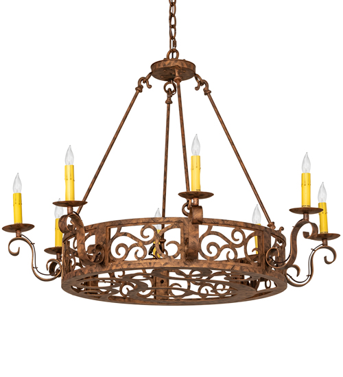  VICTORIAN SCROLL FEATURES CRAFTED OF STEEL FAUX CANDLE SLEVES CANDLE BULB ON TOP SCROLL ACCENTS-LASER CUT OR EMBEDDED