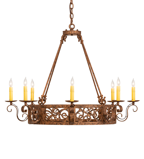  VICTORIAN SCROLL FEATURES CRAFTED OF STEEL FAUX CANDLE SLEVES CANDLE BULB ON TOP SCROLL ACCENTS-LASER CUT OR EMBEDDED