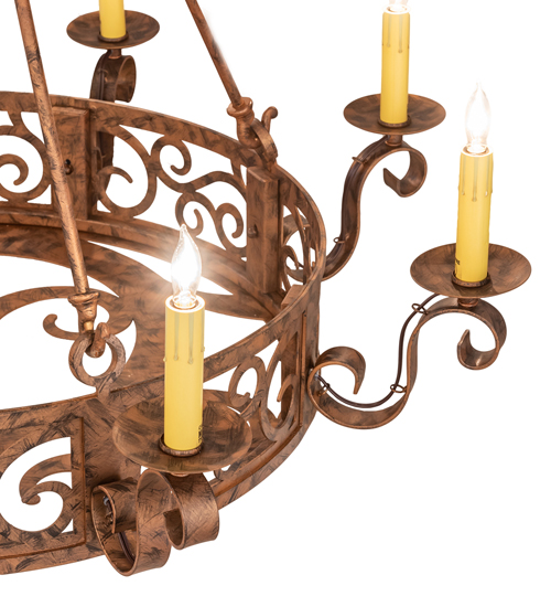  VICTORIAN SCROLL FEATURES CRAFTED OF STEEL FAUX CANDLE SLEVES CANDLE BULB ON TOP SCROLL ACCENTS-LASER CUT OR EMBEDDED