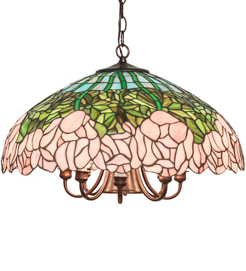  TIFFANY REPRODUCTION OF ORIGINAL FLORAL ART GLASS DOWN LIGHTS SPOT LIGHT POINTING DOWN FOR FUNCTION