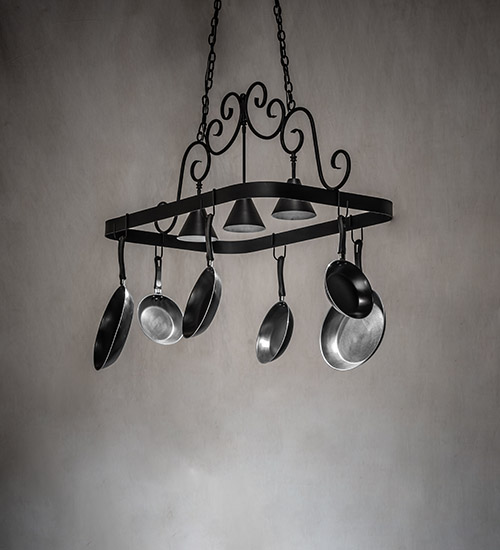  CONTEMPORARY SCROLL FEATURES CRAFTED OF STEEL FORGED AND CAST IRON DOWN LIGHTS SPOT LIGHT POINTING DOWN FOR FUNCTION