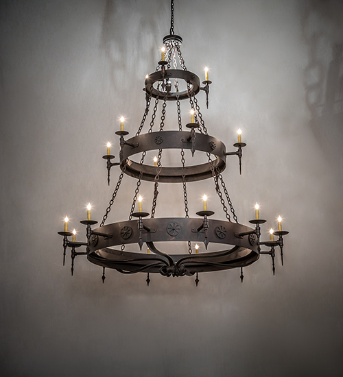  GOTHIC FORGED AND CAST IRON FAUX CANDLE SLEVES CANDLE BULB ON TOP