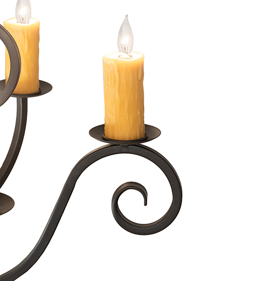  VICTORIAN SCROLL FEATURES CRAFTED OF STEEL FAUX CANDLE SLEVES CANDLE BULB ON TOP