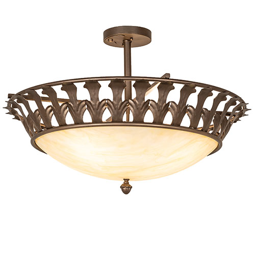  CONTEMPORARY IDALIGHT STAMPED/CAST METAL LEAF ROSETTE FLOWER ACCENT