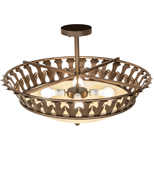  CONTEMPORARY IDALIGHT STAMPED/CAST METAL LEAF ROSETTE FLOWER ACCENT