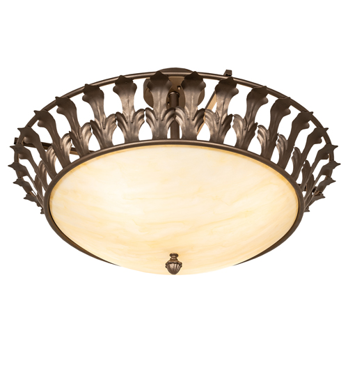  CONTEMPORARY IDALIGHT STAMPED/CAST METAL LEAF ROSETTE FLOWER ACCENT