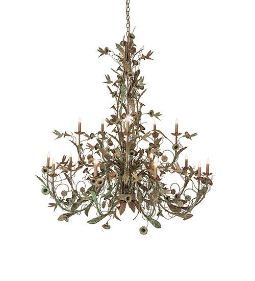  RUSTIC FLORAL NOUVEAU STAMPED/CAST METAL LEAF ROSETTE FLOWER ACCENT