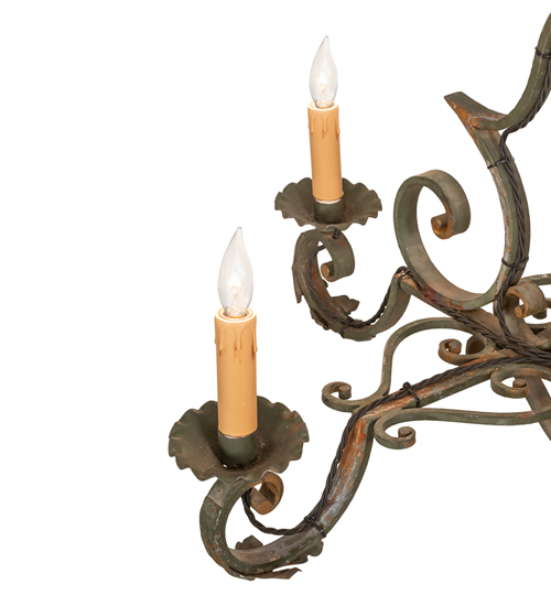  VICTORIAN SCROLL FEATURES CRAFTED OF STEEL FAUX CANDLE SLEVES CANDLE BULB ON TOP