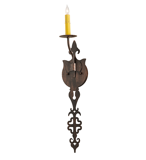  GOTHIC SCROLL FEATURES CRAFTED OF STEEL FAUX CANDLE SLEVES CANDLE BULB ON TOP