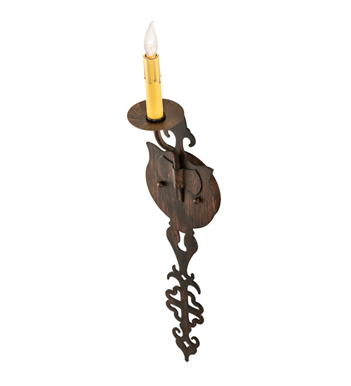  GOTHIC SCROLL FEATURES CRAFTED OF STEEL FAUX CANDLE SLEVES CANDLE BULB ON TOP