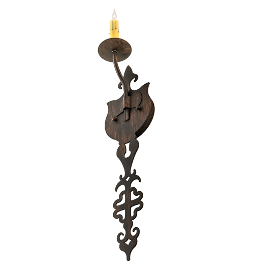  GOTHIC SCROLL FEATURES CRAFTED OF STEEL FAUX CANDLE SLEVES CANDLE BULB ON TOP