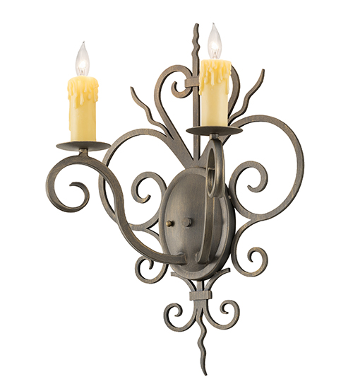  VICTORIAN GOTHIC SCROLL FEATURES CRAFTED OF STEEL FAUX CANDLE SLEVES CANDLE BULB ON TOP