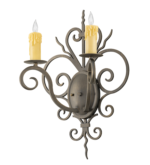  VICTORIAN GOTHIC SCROLL FEATURES CRAFTED OF STEEL FAUX CANDLE SLEVES CANDLE BULB ON TOP