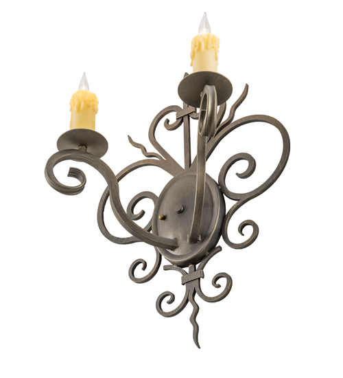  VICTORIAN GOTHIC SCROLL FEATURES CRAFTED OF STEEL FAUX CANDLE SLEVES CANDLE BULB ON TOP