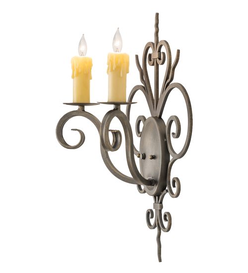  VICTORIAN GOTHIC SCROLL FEATURES CRAFTED OF STEEL FAUX CANDLE SLEVES CANDLE BULB ON TOP