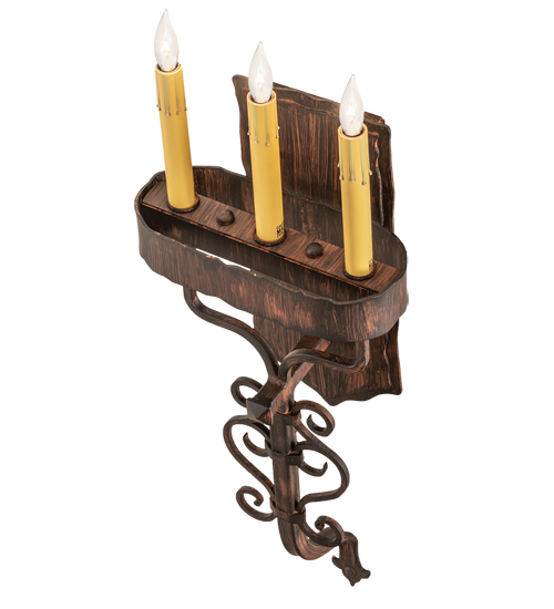  RUSTIC VICTORIAN SCROLL FEATURES CRAFTED OF STEEL FAUX CANDLE SLEVES CANDLE BULB ON TOP