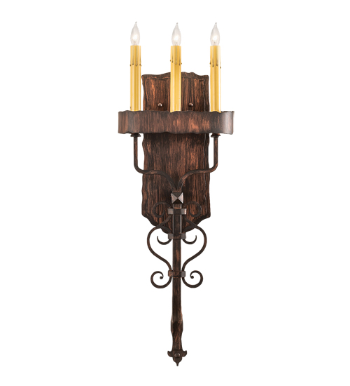  RUSTIC VICTORIAN SCROLL FEATURES CRAFTED OF STEEL FAUX CANDLE SLEVES CANDLE BULB ON TOP