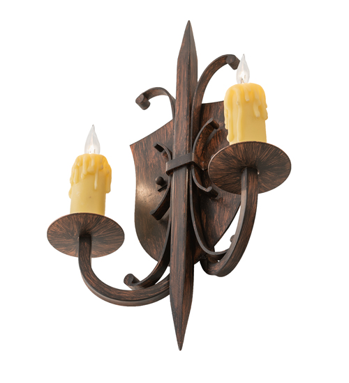  GOTHIC SCROLL FEATURES CRAFTED OF STEEL FAUX CANDLE SLEVES CANDLE BULB ON TOP