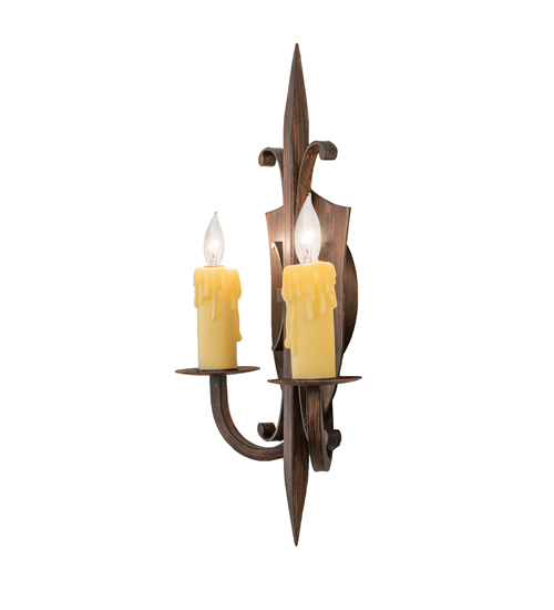  GOTHIC SCROLL FEATURES CRAFTED OF STEEL FAUX CANDLE SLEVES CANDLE BULB ON TOP