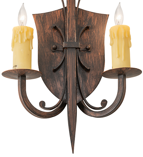  GOTHIC SCROLL FEATURES CRAFTED OF STEEL FAUX CANDLE SLEVES CANDLE BULB ON TOP