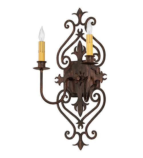  VICTORIAN GOTHIC SCROLL FEATURES CRAFTED OF STEEL FAUX CANDLE SLEVES CANDLE BULB ON TOP