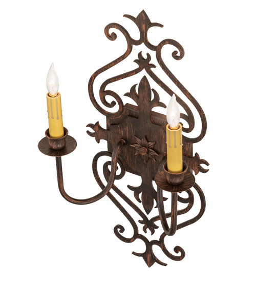  VICTORIAN GOTHIC SCROLL FEATURES CRAFTED OF STEEL FAUX CANDLE SLEVES CANDLE BULB ON TOP