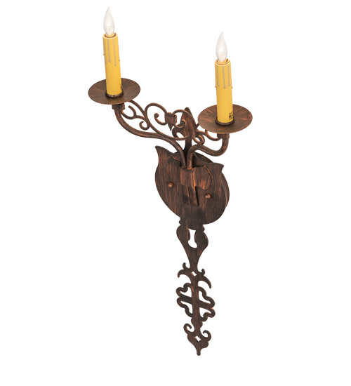  VICTORIAN GOTHIC SCROLL FEATURES CRAFTED OF STEEL FAUX CANDLE SLEVES CANDLE BULB ON TOP