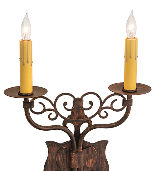  VICTORIAN GOTHIC SCROLL FEATURES CRAFTED OF STEEL FAUX CANDLE SLEVES CANDLE BULB ON TOP