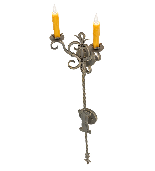  GOTHIC SCROLL FEATURES CRAFTED OF STEEL FAUX CANDLE SLEVES CANDLE BULB ON TOP